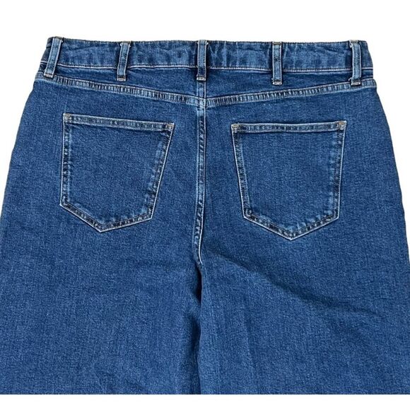 Boden Button Fly Wide Leg Jeans Size 14 Mid Vintage Denim Stretch Mom High Rise - Picture 8 of 14